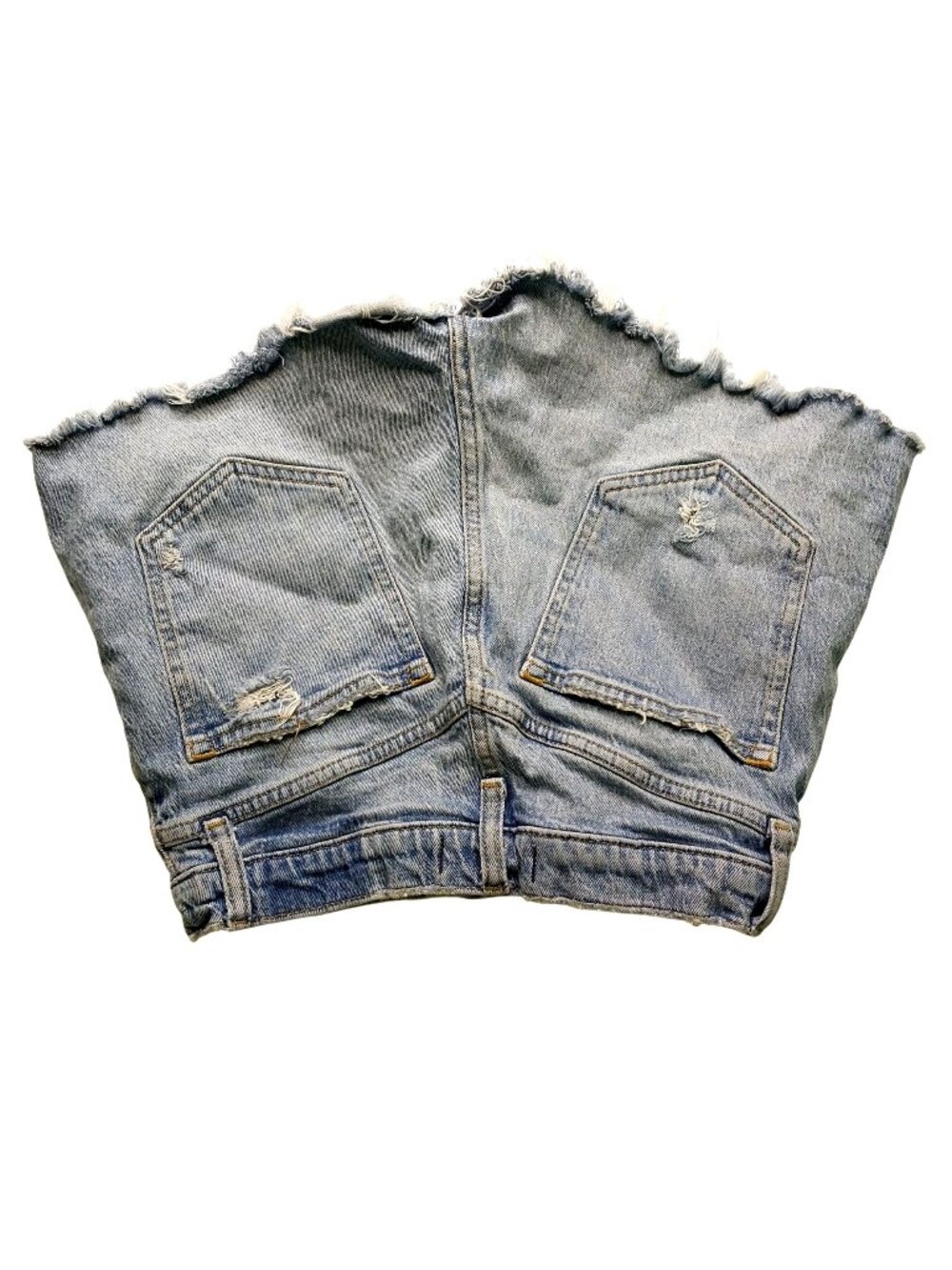 Abercrombie & Fitch Curve Love Mom High-Rise Distressed Denim Shorts Size 27 Lig